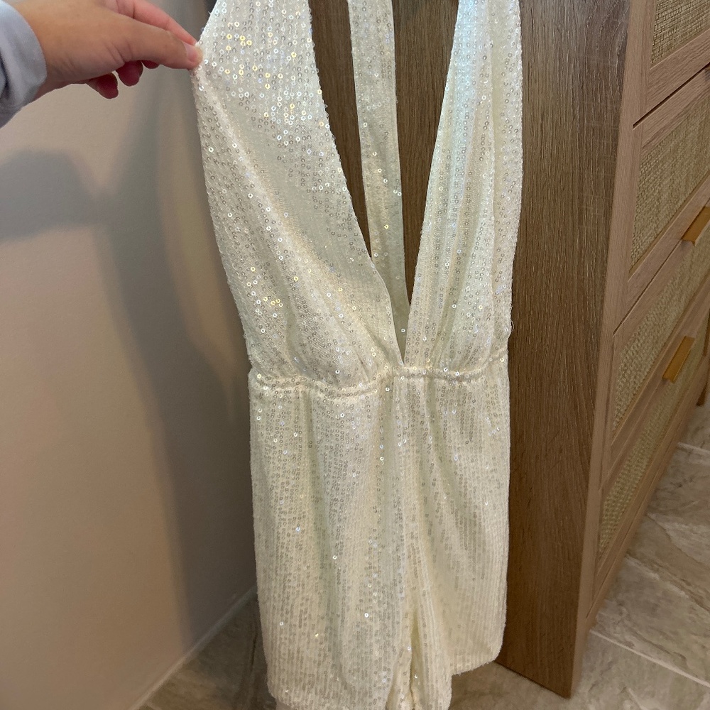 Sequin halter romper